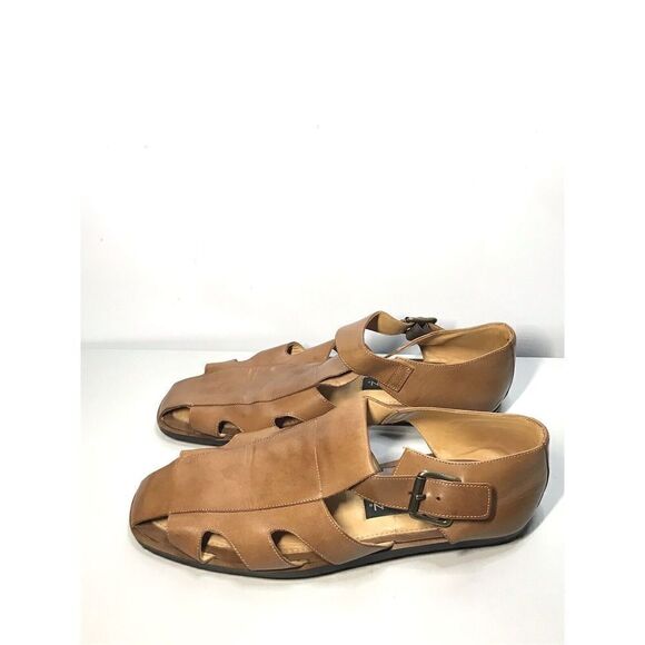 Mezlan Collins Brown Leather Adjustable Buckle Fisherman Sandals Shoes Men 10 US - Picture 1 of 11